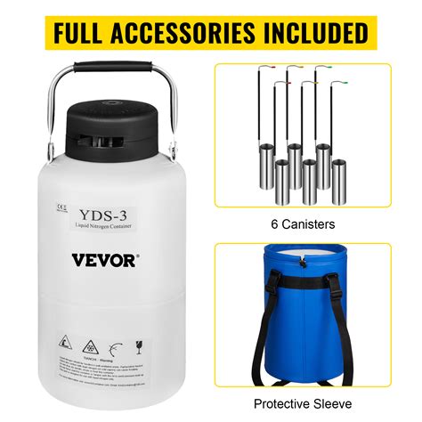 VEVOR 3L Liquid Nitrogen Container Aluminum Alloy Liquid Nitrogen Tank