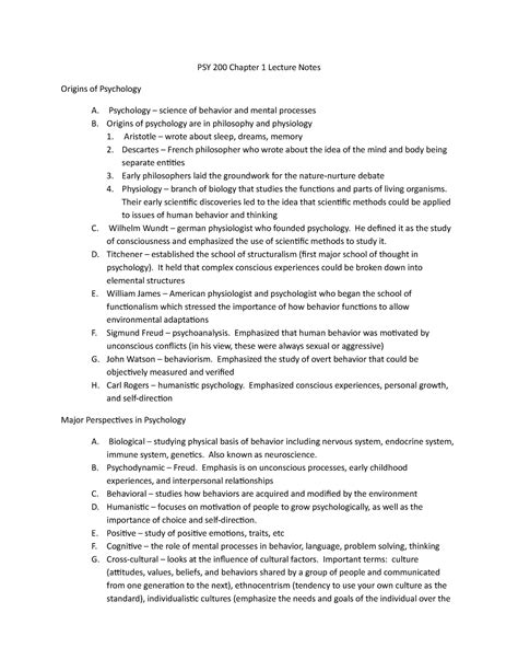 Psy 200 Chapter 1 Lecture Notes 8e 1 1 2 1 1 1 Psy 200 Chapter 1 Lecture Notes