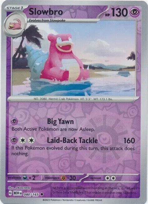 Slowbro Uncommon Reverse Holo Scarlet Violet Pokemon Tcg