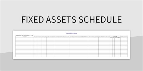 Free Fixed Asset Schedule Templates For Google Sheets And Microsoft