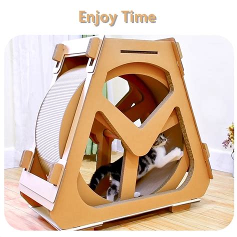 S Circulating Cardboard Cat Scratch Toy Wheel Shape Cat Scratcher Buy