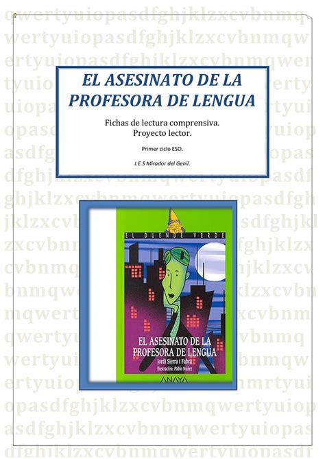 El Asesinato De La Profesora De Lengua Fichas Alumno Rev