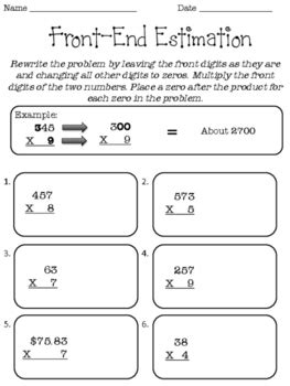 Front-End Estimation by Erin McMenamin | TPT