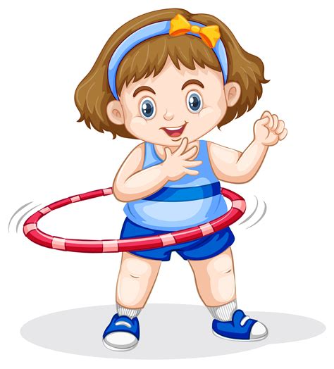 A Girl Playing Hoola Hoop 594720 Vector Art At Vecteezy