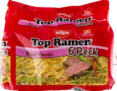 Nissin Top Ramen Beef Flavor Ramen Noodle Soup 6 Pk Nissin 70662060025 Customers Reviews