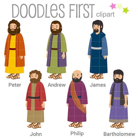 6 of the 12 Disciples Digital Clip Art for Scrapbooking Card - Etsy