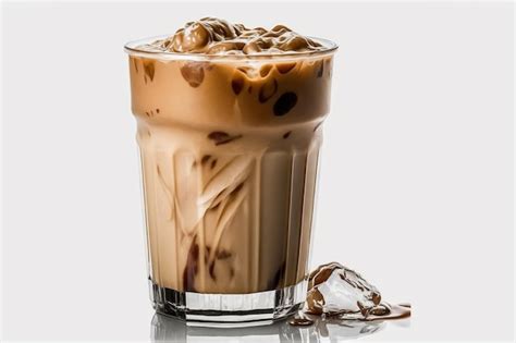 Premium Ai Image A Glass Of Iced Coffee With Ice Cubes On The Side