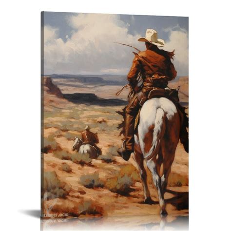 Gotuvs Cowboy Canvas Wall Art Western Wall Decor Cowboy Wall Art