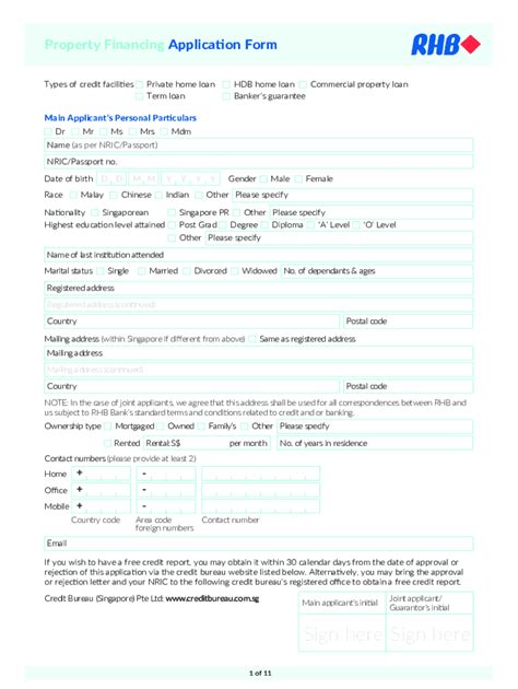 Fillable Online Property Financing Application Form Aug