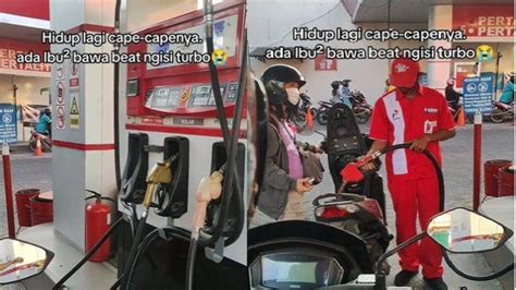 Viral Emak Emak Isi Bbm Honda Beat Pakai Pertamax Turbo Netizen