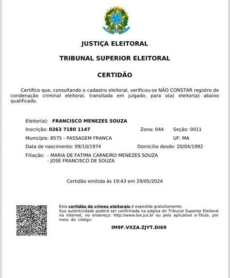 Certid Es Da Justi A Comprovam Que Chic O Da Parab Lica Ficha Limpa E