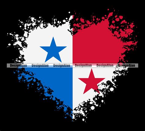 Panama Panamanian Flag Heart Paint Splatter Splash Proud Spanish Latino Hispanic Country Tattoo ...