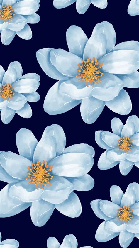 Aesthetic Blue Flower Wallpaper in 2024 | Blue flower wallpaper, Phone ...