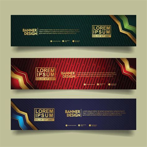 Set banner template design with luxury and elegant lines shape ornament ...