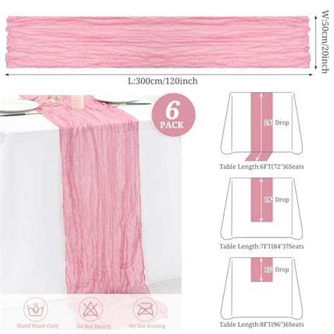 Snapklik Pack Dusty Rose Cheesecloth Table Runner Ft Gauze