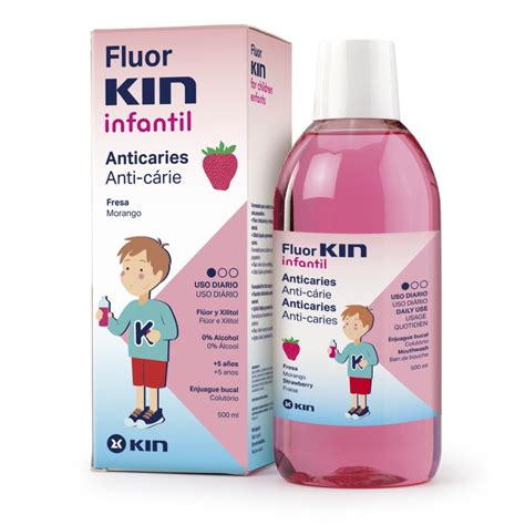 Fluor Kin Infantil Colutorio Diario Sabor Fresa 500 Ml