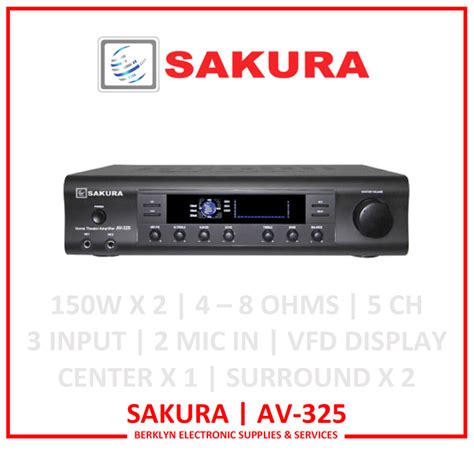 Sakura AV-325 / 5CH Karaoke Amplifier / 150w x 2 / CENTER X 1 ...