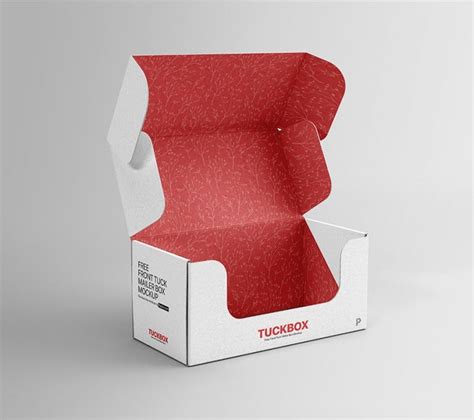 Free Front Tuck Mailer Box Mockup Psd Psfreebies