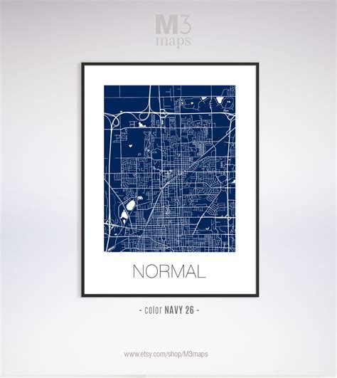 Normal Illinois Normal IL Map Normal Map Normal Print | Etsy