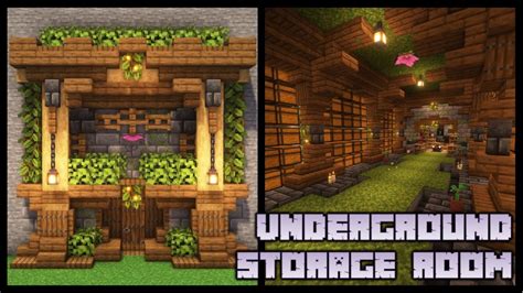 Minecraft How To Build An Underground Storage Room Tutorial Youtube