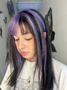 Lilac Chunky Highlights In Hair Color Streaks Hair