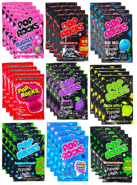 Pop Rocks Classic Popping Candy Variety Pack - Watermelon, Bubblegum