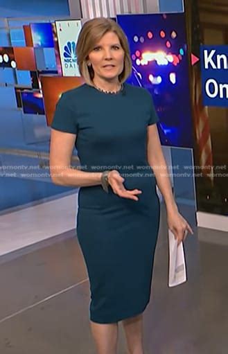 Wornontv Kate Snows Teal Sheath Dress On Nbc News Daily Kate Snow