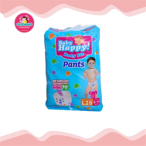 Jual Pcs Baby Happy Body Fit Pants Popok Bayi Sekali Pakai L