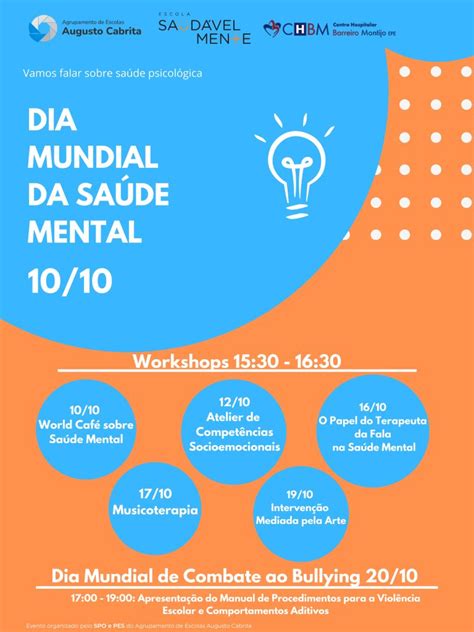 Dia Mundial Da Sa De Mental Atividades Ae Augusto Cabrita