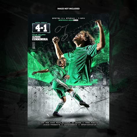 Premium PSD | PSD Soccer Football Player flyer poster template