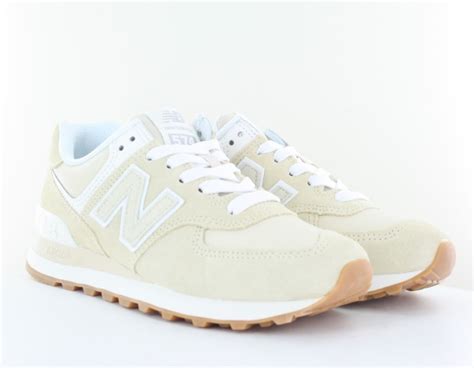 New Balance 574 Femme Beige Blanc Gomme