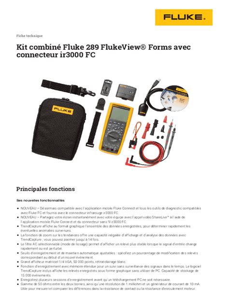 Remplissable En Ligne Fluke Flukeview Forms Combo Kit With Ir