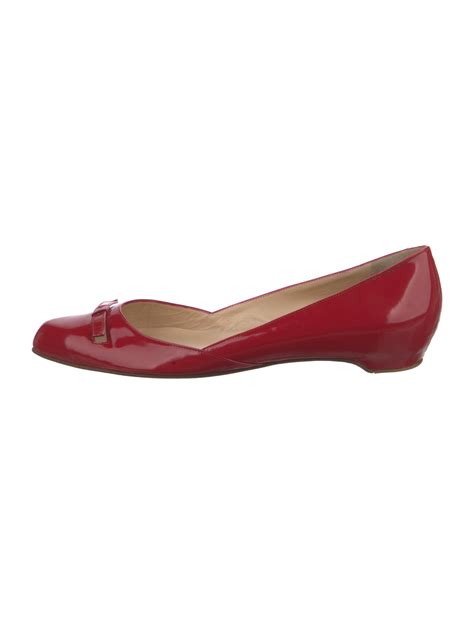 Christian Louboutin Leather Ballet Flats Red Flats Shoes Cht345329