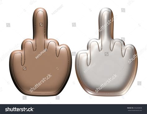 d Fuck Middle Finger Metallic Symbol ilustrações stock