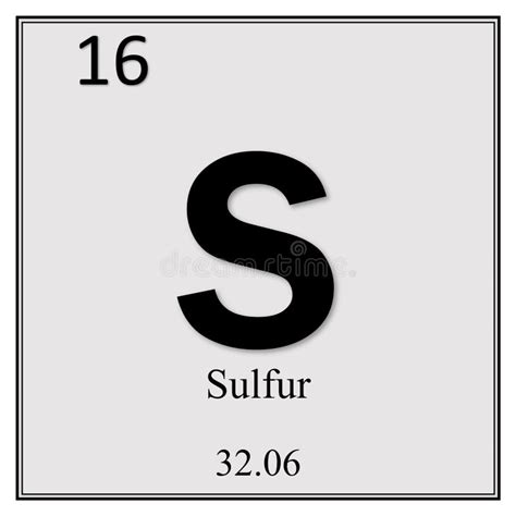 Sulfur Chemical Element Symbol Stock Illustration Illustration Of