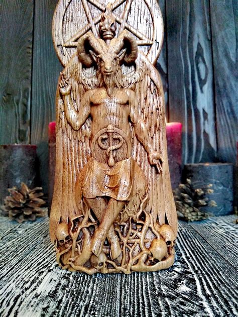 Baphomet Statue Idol Witchcraft Host Magic Alchemy Carving Etsy