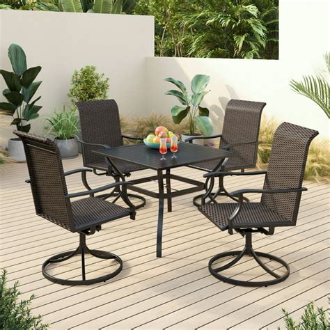 Sophia And William 5 Pieces Wicker Rattan Outdoor Patio Dining Set