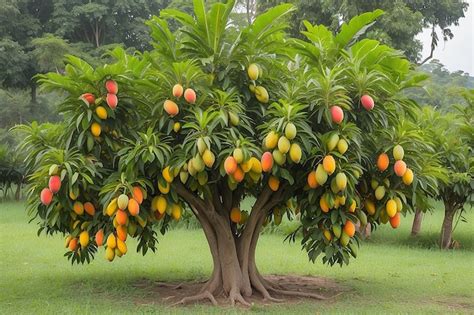 Rbol De Mango Con Frutos En Maduraci N Foto Premium