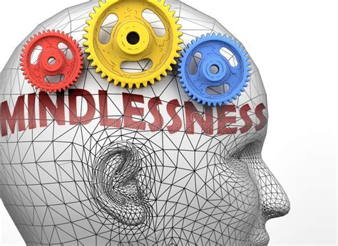 Mindlessness and Human Mind - Pictured As Word Mindlessness Inside a Head To Symbolize Relation ...