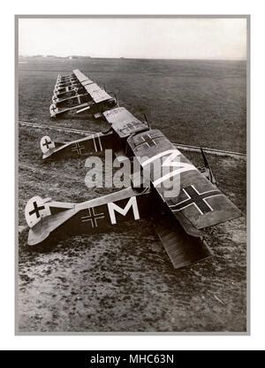 A German Fokker D Vii Fighter Plane On An Airfield Towards The End Of