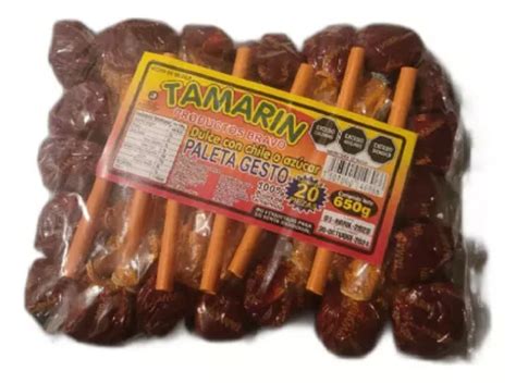 Paleta De Tamarindo Enchilado Paquete Con 20pzas