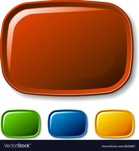 Blank Rounded Glossy Buttons Royalty Free Vector Image