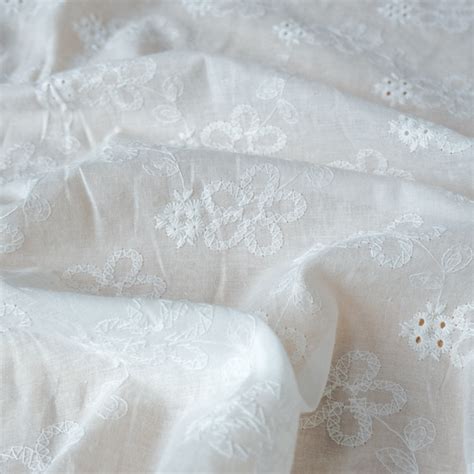 White Cotton Eyelet Fabric Etsy