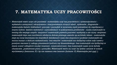 Ppt Powod W Dla Kt Rych Warto Uczy Si Matematyki Powerpoint