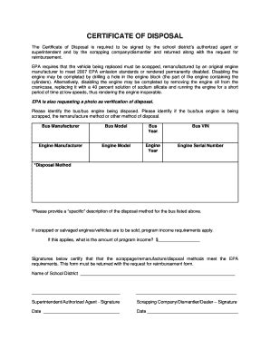 Fillable Online Denr Sd Certificate Of Disposal Denr Sd Fax Email