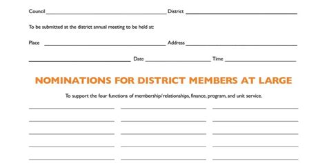 Nominating Committee Form Fill Out Printable PDF Forms Online