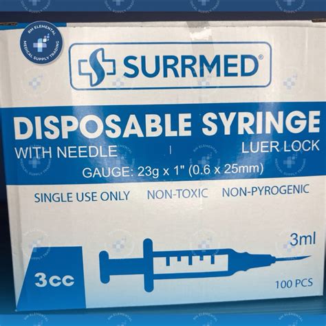 INDOPLAS SURRMED Cardinal 3cc DISPOSABLE SYRINGE WITH NEEDLE 23GX1