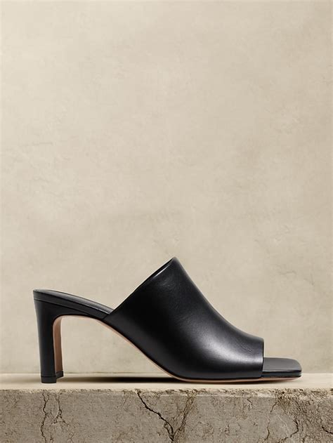 Lucca Leather Square Toe Mule Banana Republic