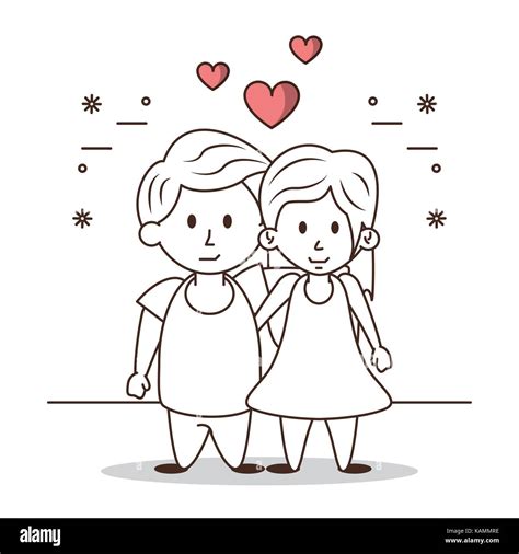 Kids in love cartoon Stock Vector Image & Art - Alamy