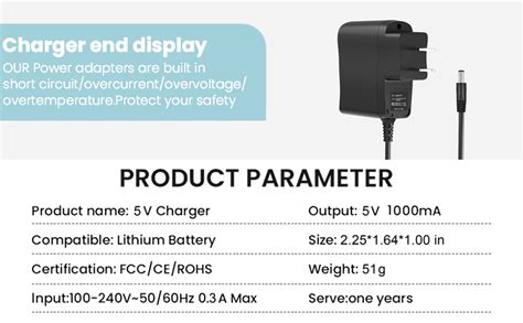 SLLEA 5V AC Adapter Charger For Revitive IX Circulation Booster Power